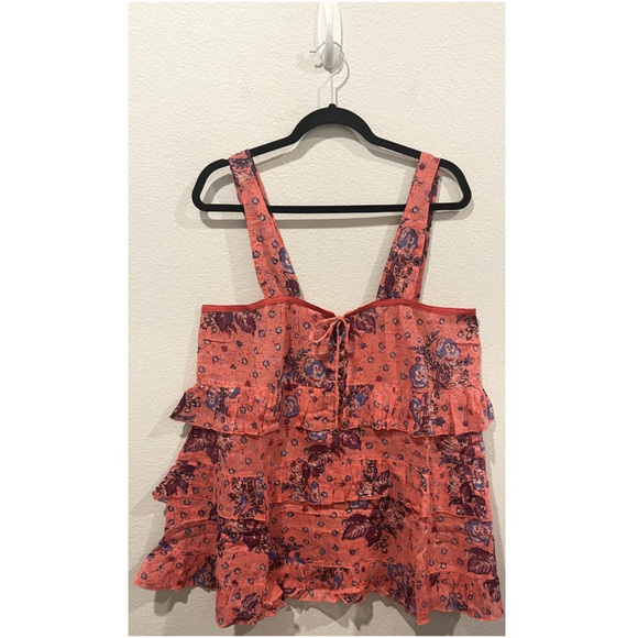 FREE PEOPLE Sunrise Nightie Coral Boho Mini Dress - Picture 7 of 11